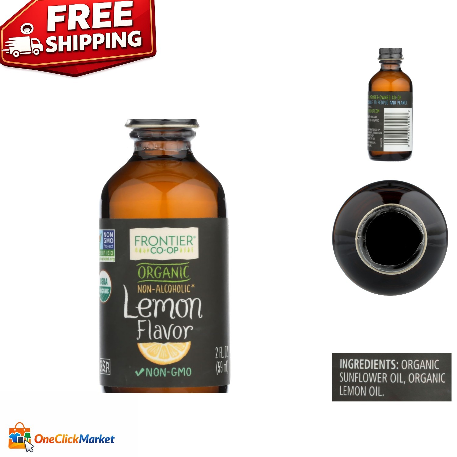 Versatile 2 oz Organic Lemon Flavor – Enhance Desserts & Drinks Effortlessly
