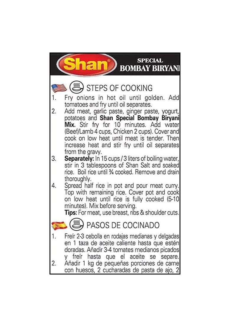 Shan Biryani Recipe and Seasoning Mix 2.11 oz (60g) – Spice Powder (6 Pack)