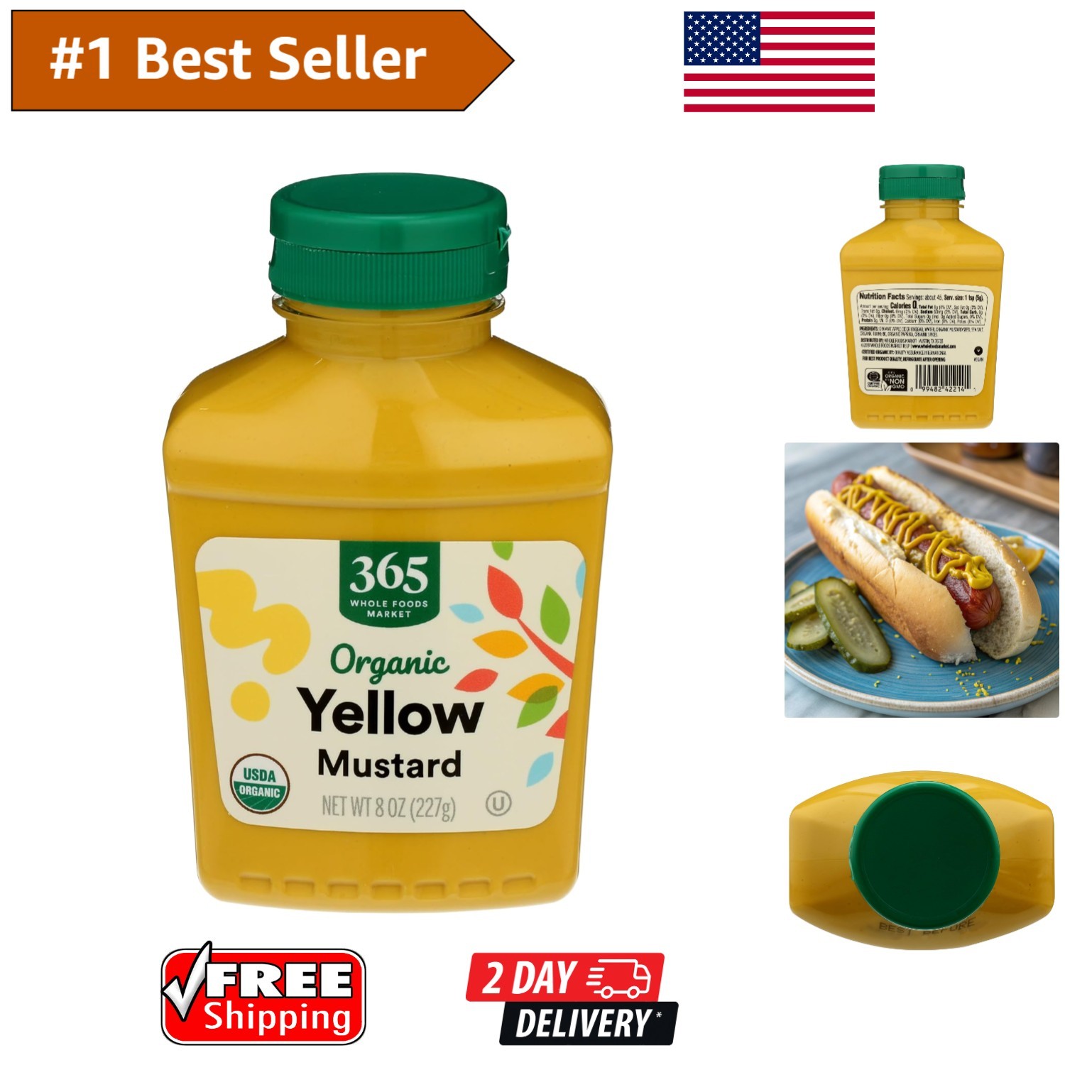 Organic Yellow Mustard, 8 Ounce – No Artificial Preservatives and