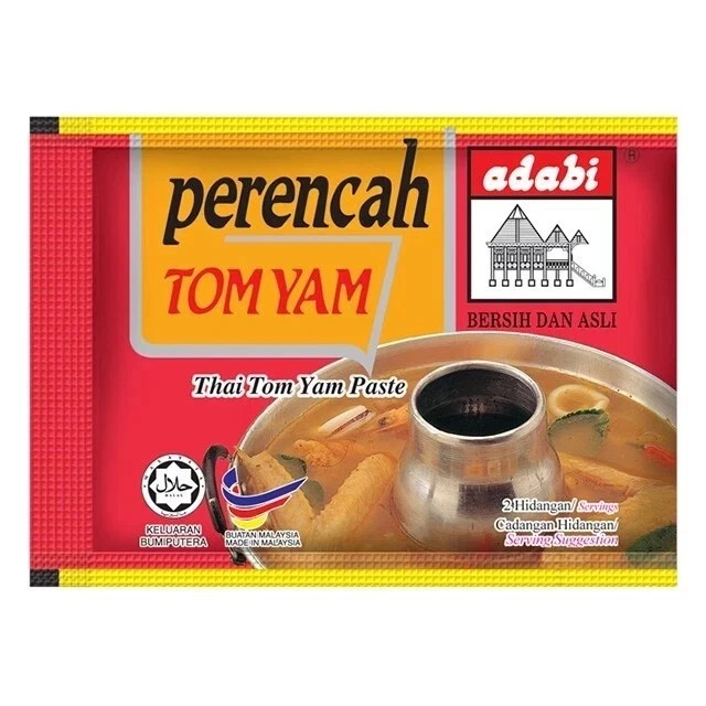 Halal Adabi Perencah Tom Yam – Thai Tom Yam Paste (30g X 12 pcs)