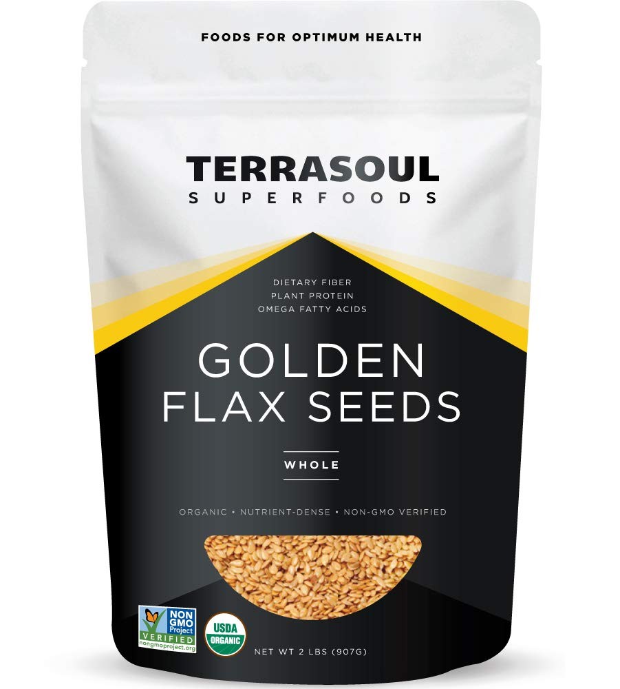 Organic Golden Flax Seeds, 2 Lbs Fiber | Protein | Omega Fats