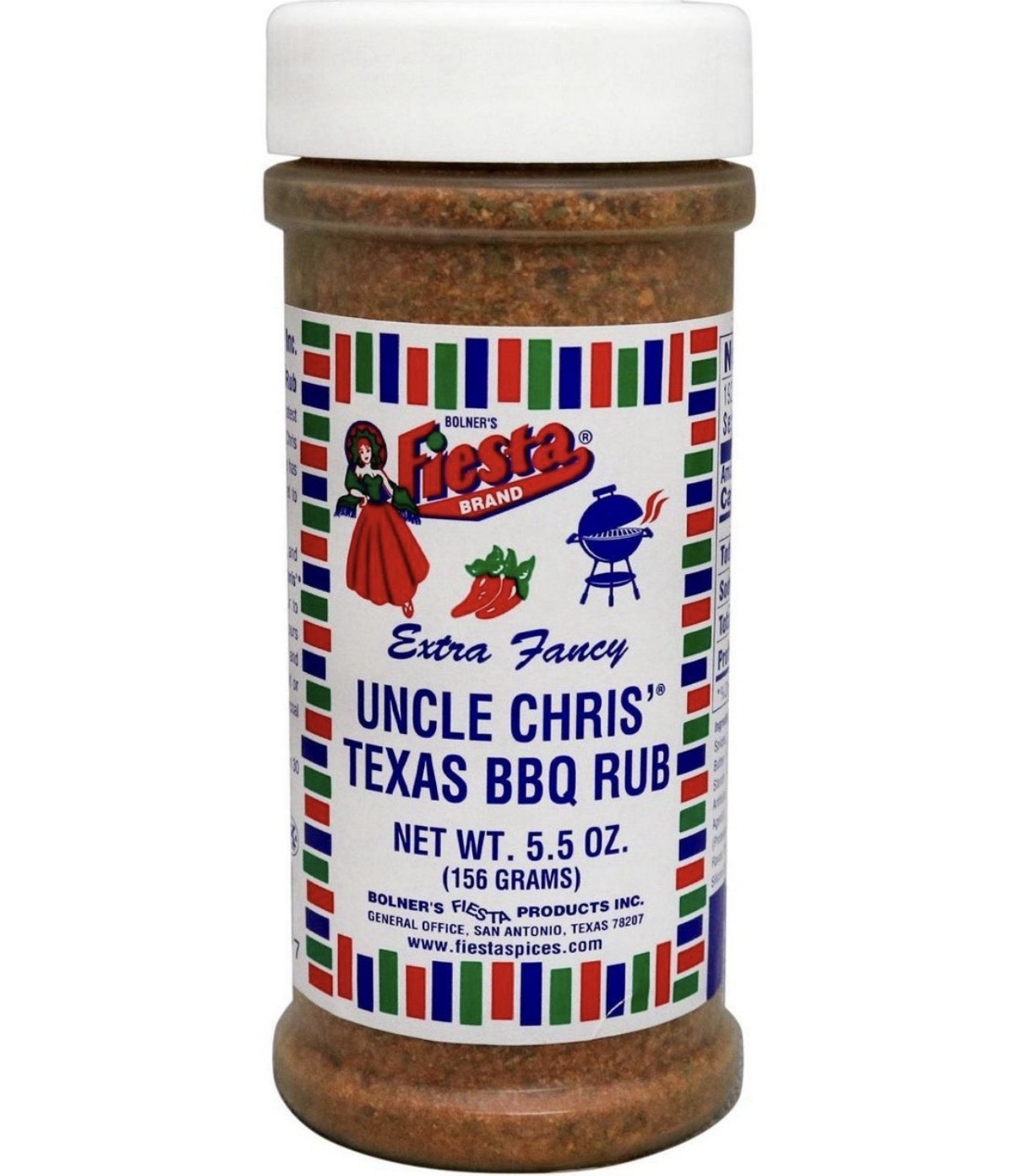Bolner’s Fiesta Uncle Chris’ TX BBQ Rub 5.5 oz Extra Fancy Signature Blend