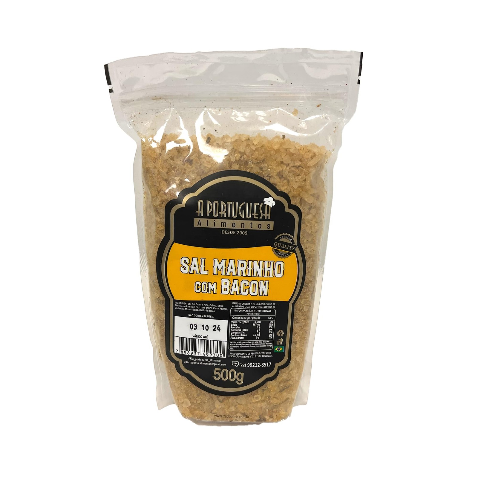 A Portuguesa Brazilian Seasoning Salt for BBQ 17.63oz | Tempero Sal Grosso para