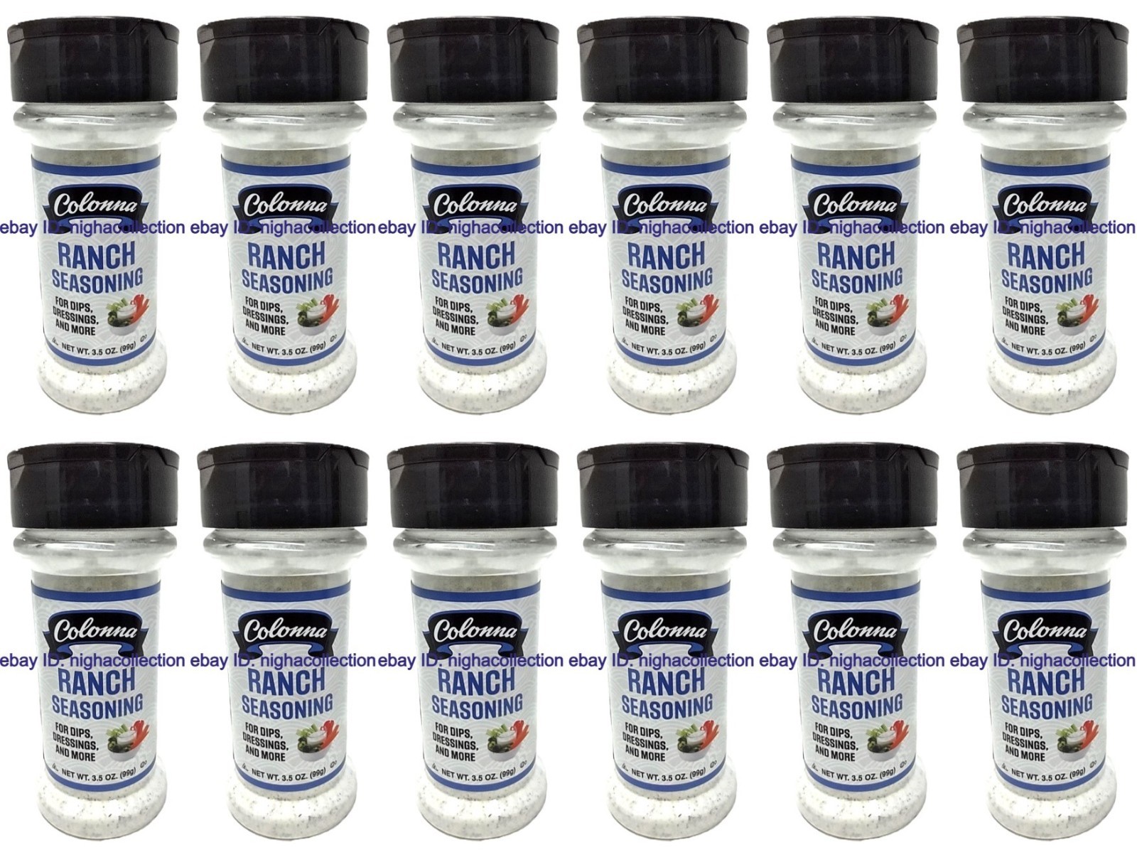 12 Packs Colonna Ranch Seasoning, Dips Dressing And More 3.5 Oz (99g)Each SEALED