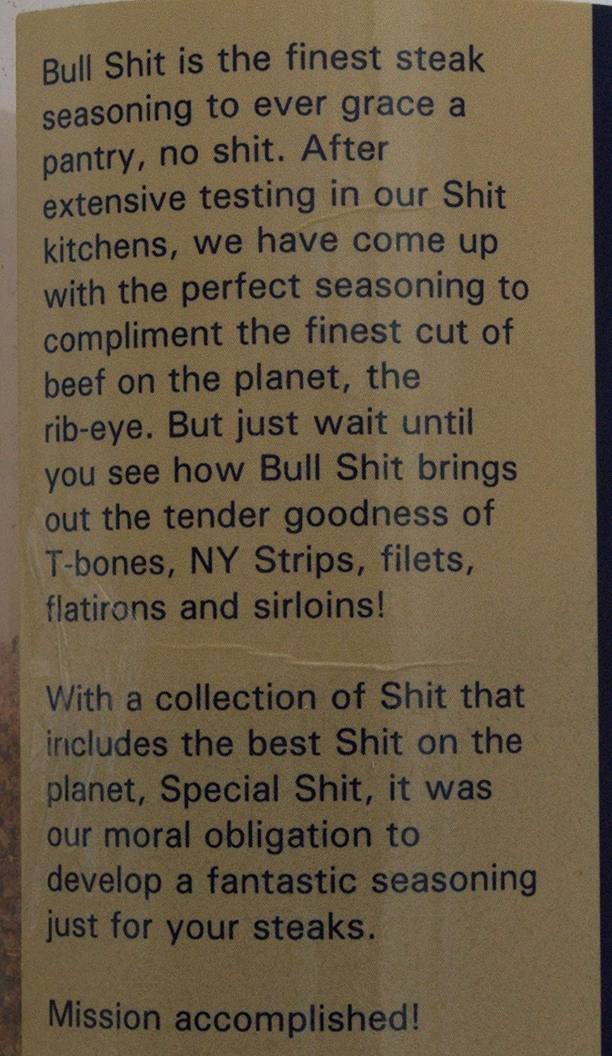 Bullshit steak seasoning from 12 Ounce (Pack of 3)
