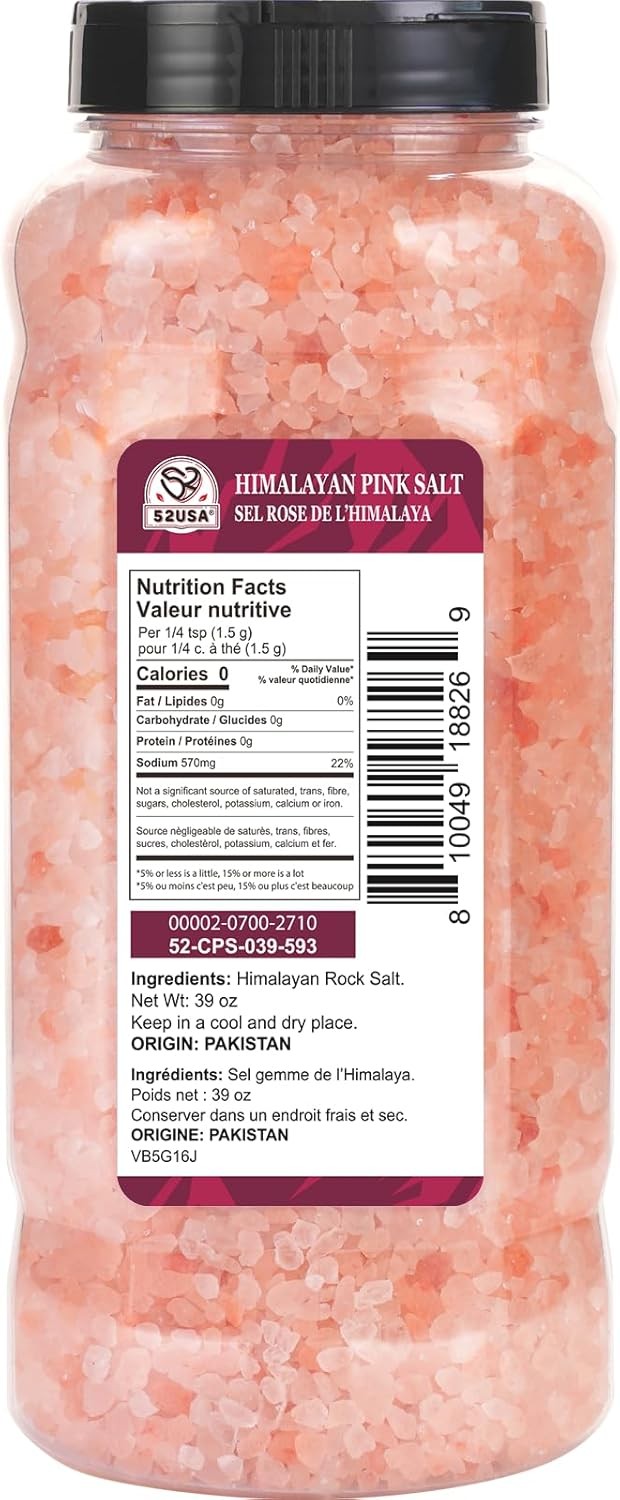 Himalayan Pink Salt Coarse Grain 39 oz 2.4 LB Pink Himalayan Sea Salt Kosher