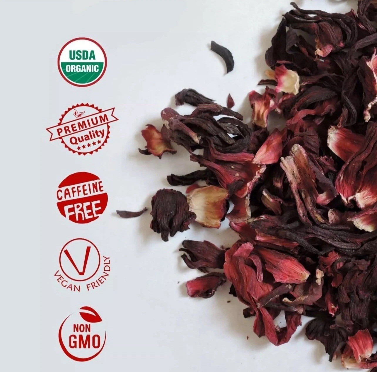 (16oz)Hibiscus Flower Organic Dried Cut Hibiscus Sabdariffa 100% Premium (1Ib)