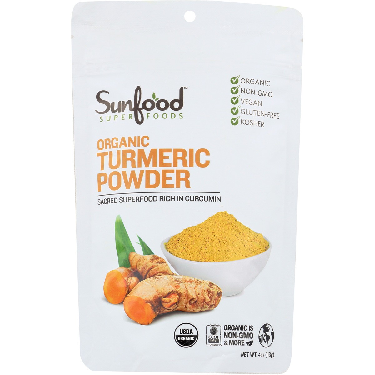 Sunfood Superfoods Organic Turmeric Powder 4 Oz 1 Pack