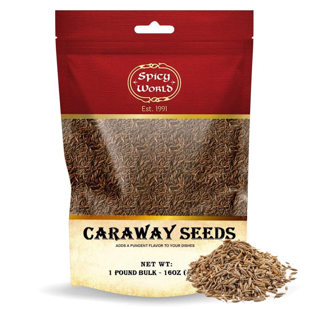Spicy World Caraway Seeds 16oz Premium Whole Caraway Seeds for Rye Bread Cooking