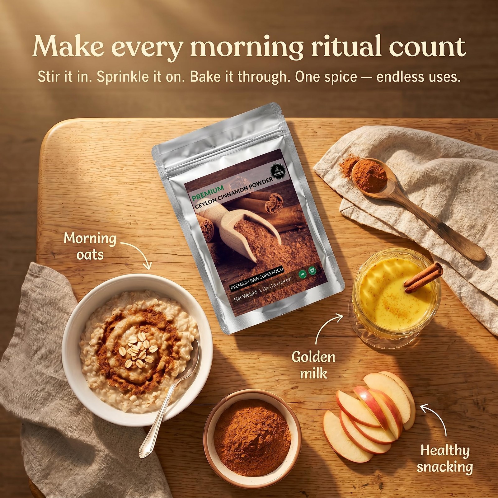 Ceylon Cinnamon Powder (1lb), Ground Premium Quality by | Gluten-Free, Keto F…