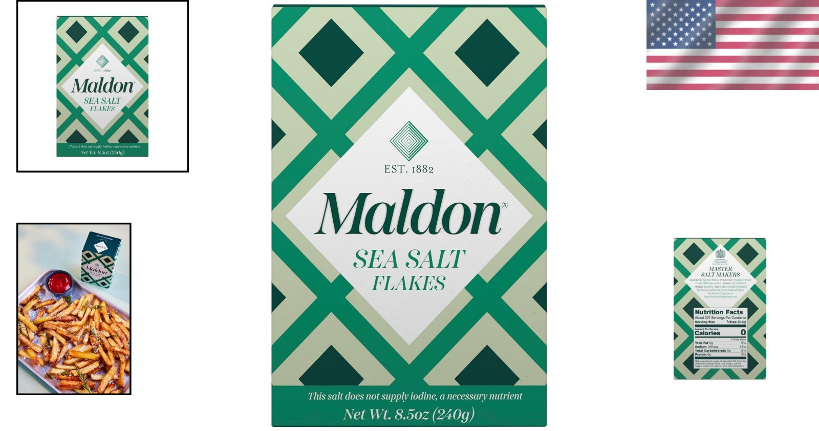 Maldon Sea Salt Flakes 8.5 oz – Gourmet Pyramid Salt for Culinary Excellence
