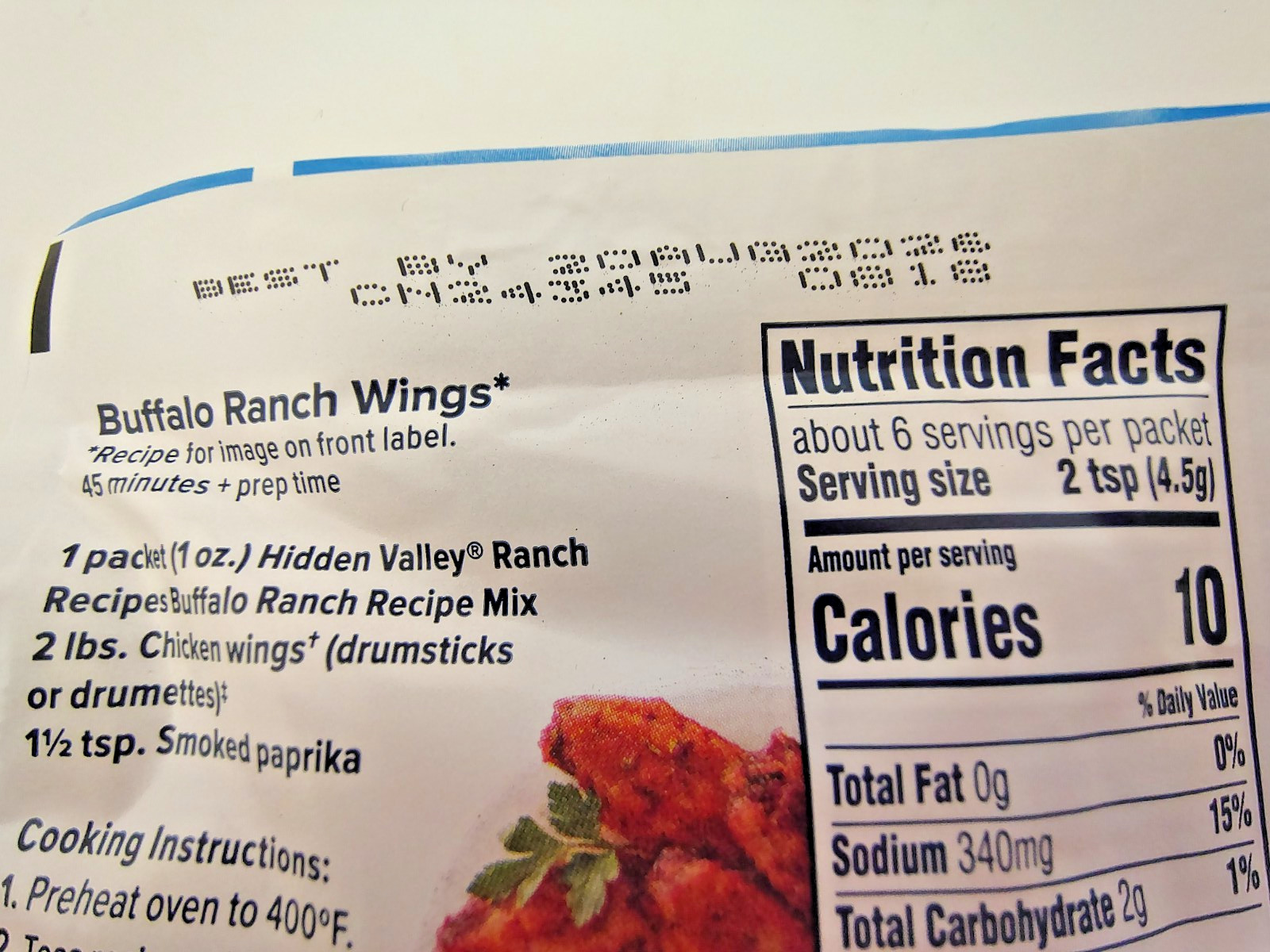 Hidden Valley Ranch BUFFALO RANCH Recipes Seasoning Mix, 1oz, BB 8/26, Lot of 6