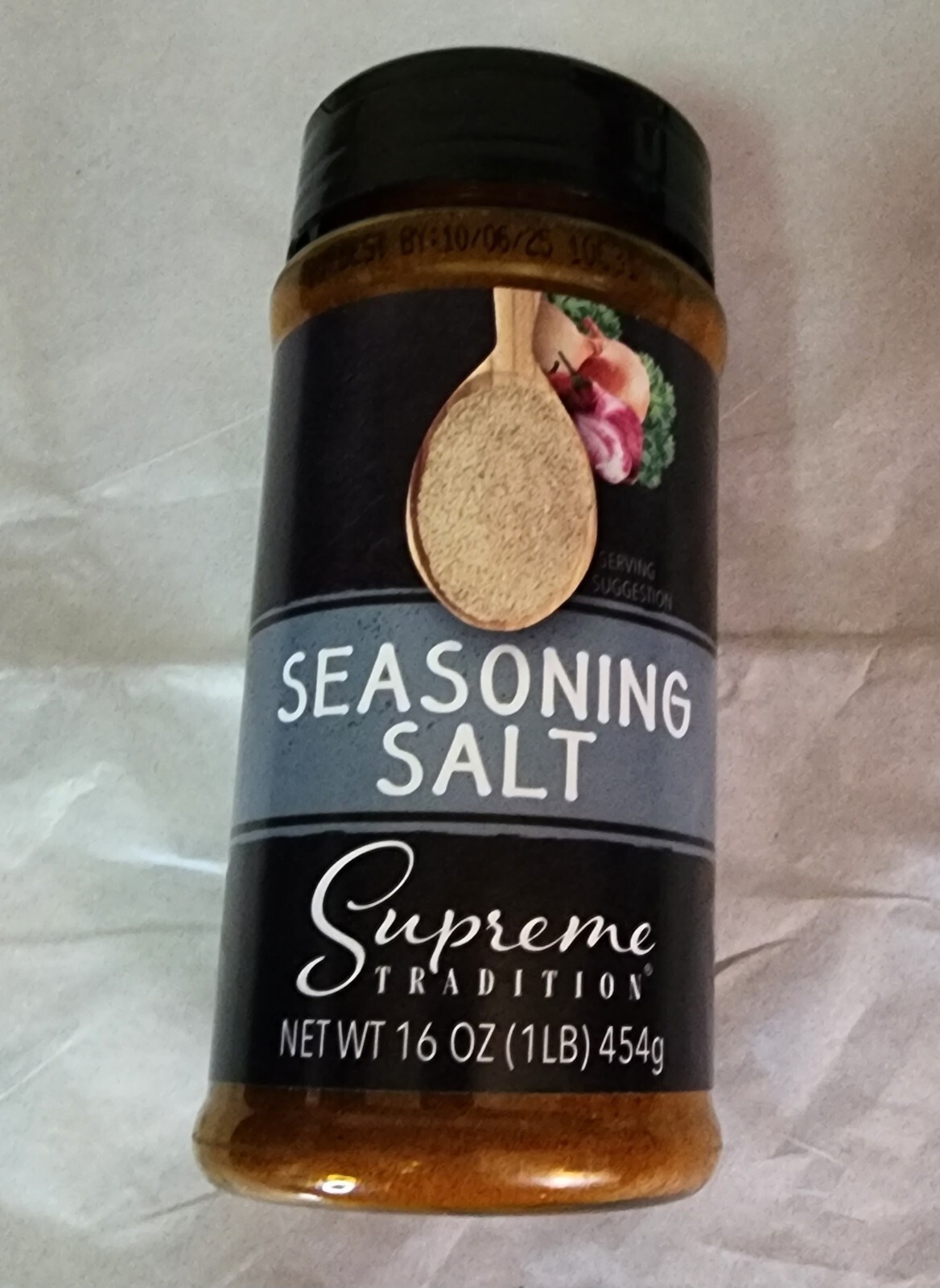 Supreme Tradition Seasoning Salt. Seasoning Salt. Sepreme Seasoning Exp 10/25