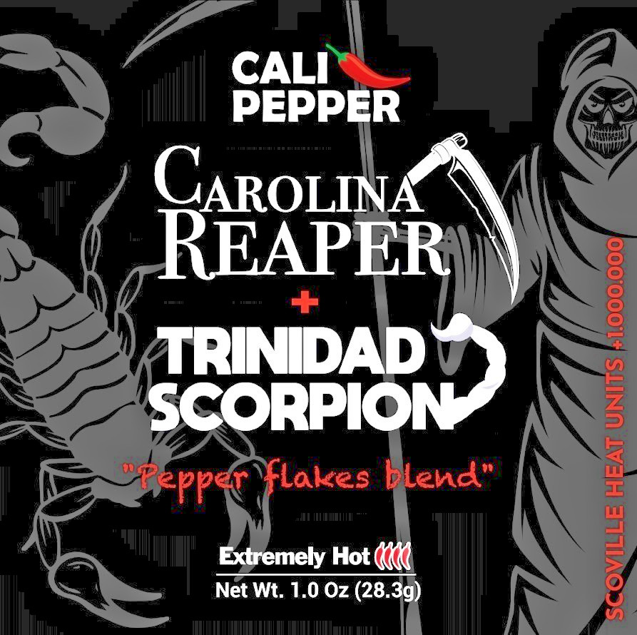 Carolina Reaper & Trinidad Scorpion Pepper Flakes | 1,000,000+ SHU |Free Ship