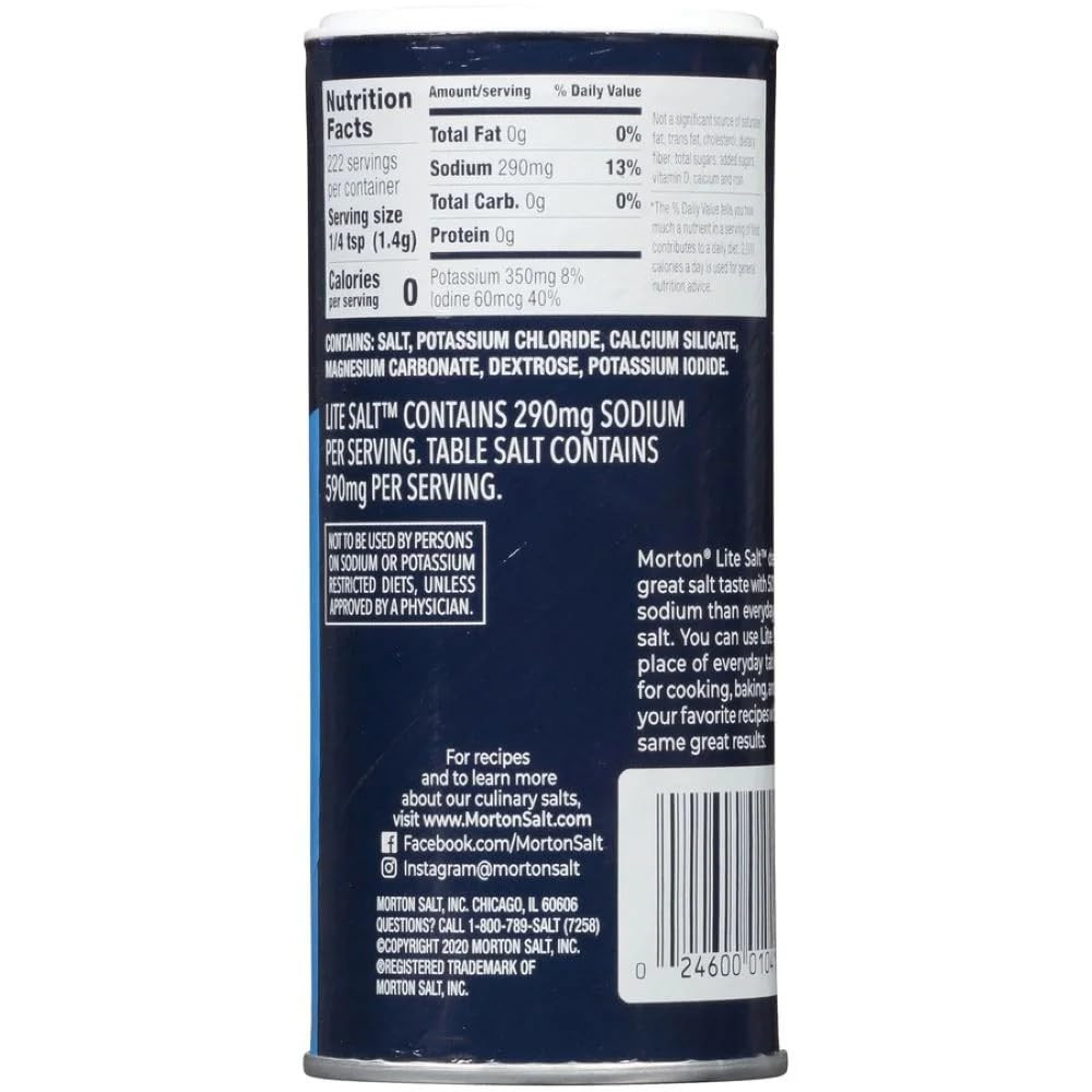 Lite Salt, 11 Ounce Canister (Pack of 12)