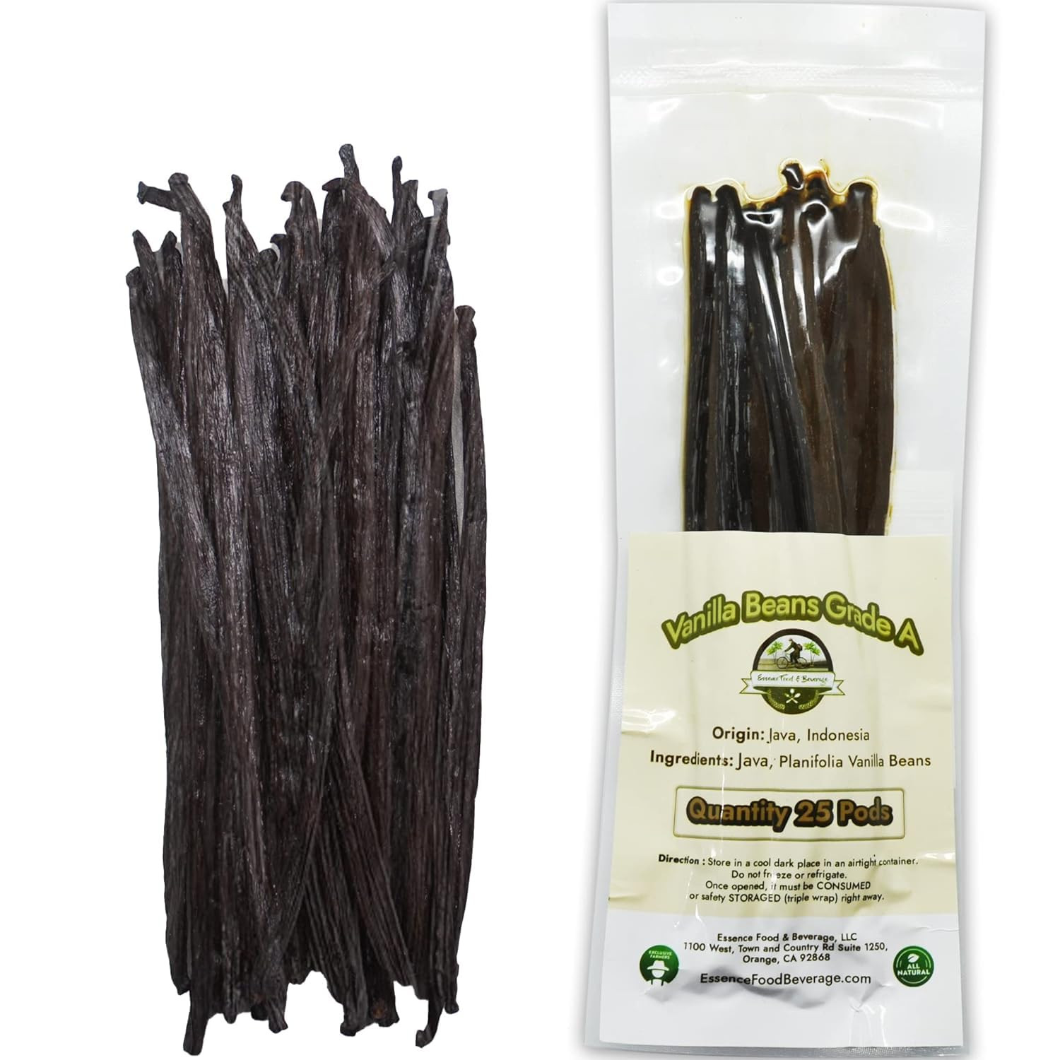 25 Vanilla Beans for Making Vanilla Extract Grade a – NON-GMO Planifolia Vani…
