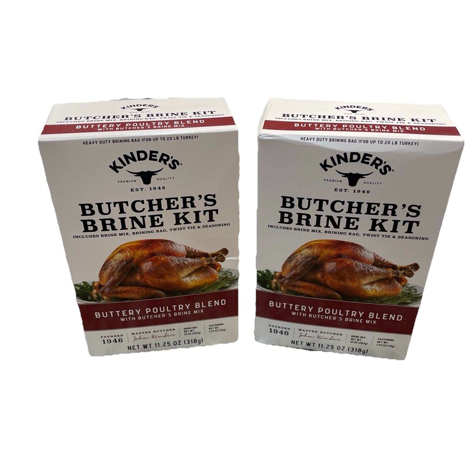 2- Boxes Kinder’s Butcher’s Turkey Brine Kit With Brine Mix & Bag – 11.25 Oz