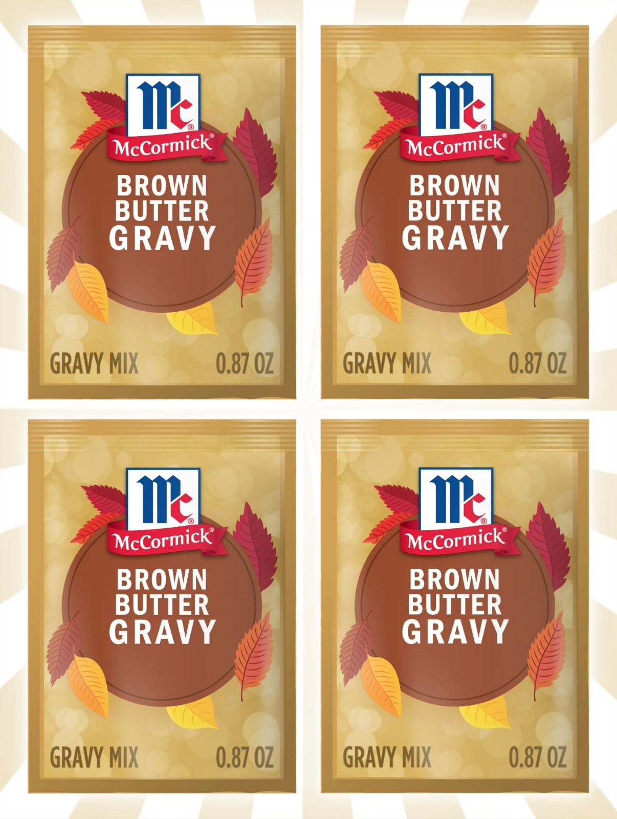 4 McCormick Brown Butter Gravy Mix LIMITED EDITION 0.87 OZ EXP 8/27