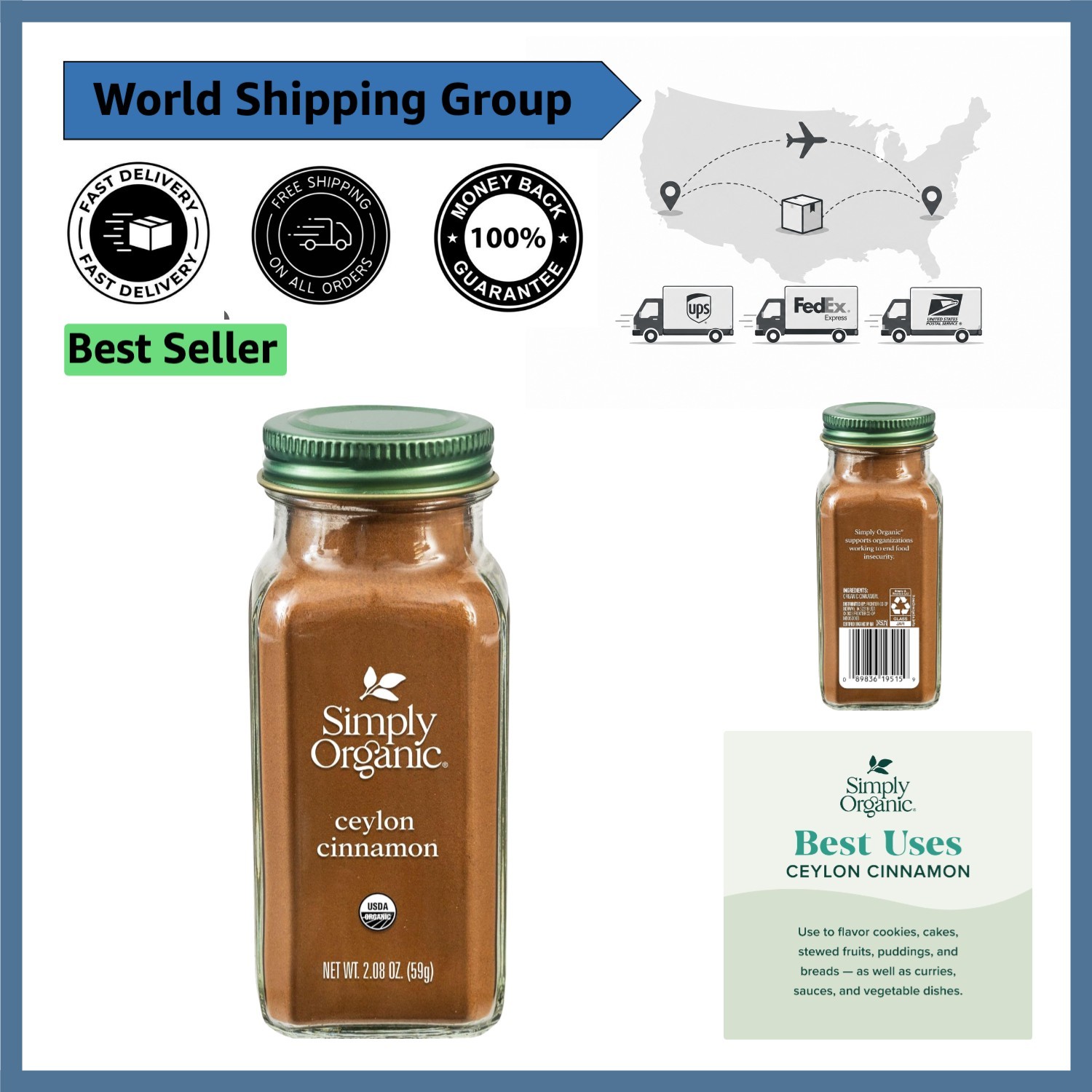 Authentic 2.08 Oz Ground Ceylon Cinnamon – Elevate Your Culinary Creations
