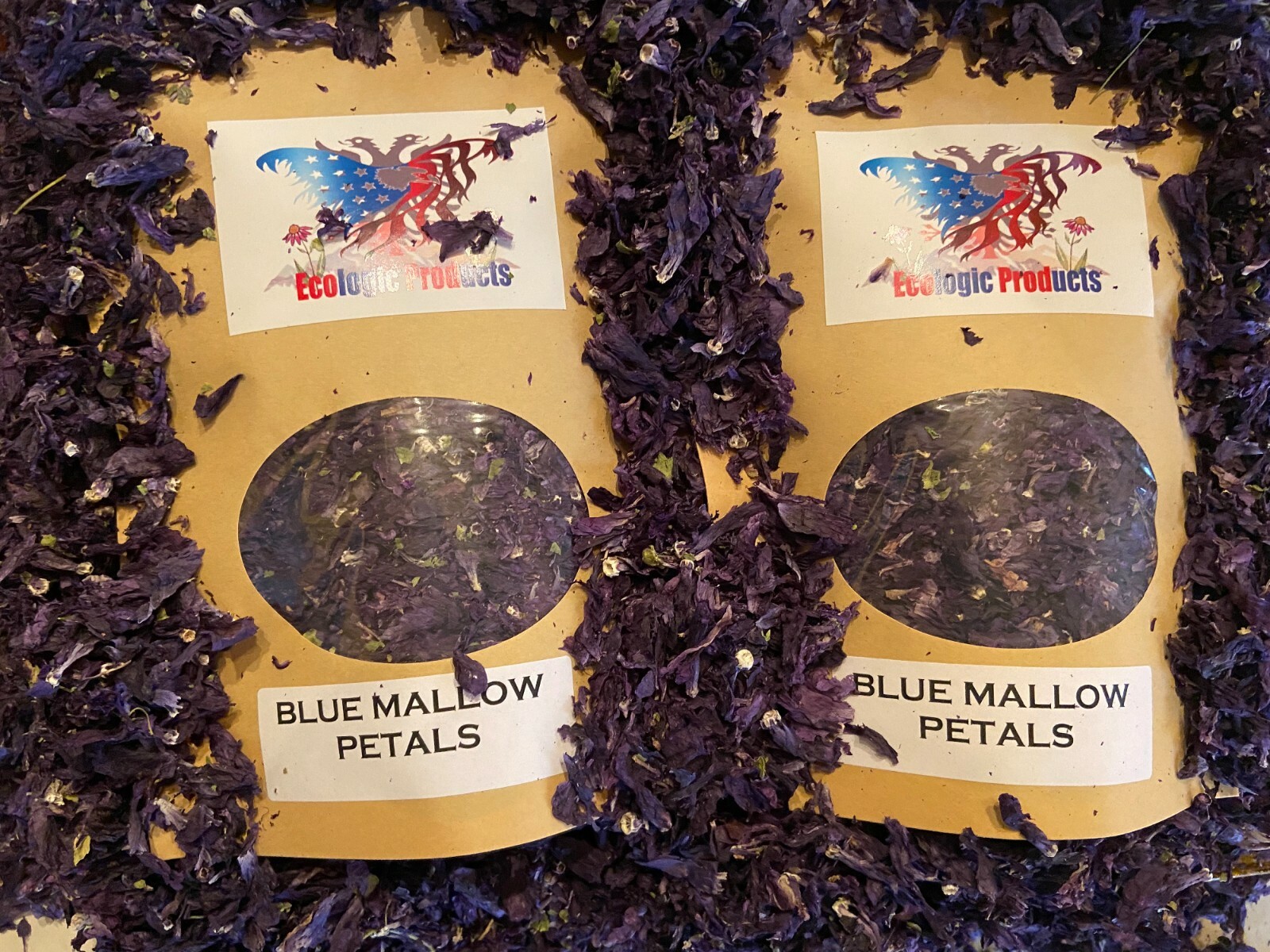 Blue Mallow Petals or Flowers Wild Harvested Dried Herbal Tea Malva Sylvestris