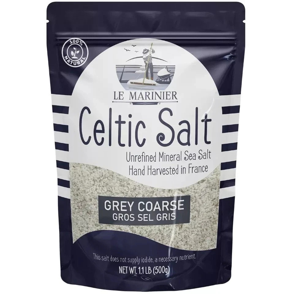 Light Grey Celtic Sea Salt Natural No Additives Hand Harvested Resealable Bag