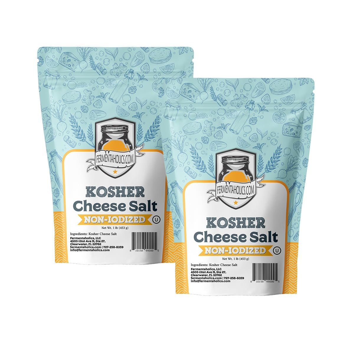 Fermentaholics 2 Pack Kosher Cheese Salt | Fine Grain Flaked Salt for…
