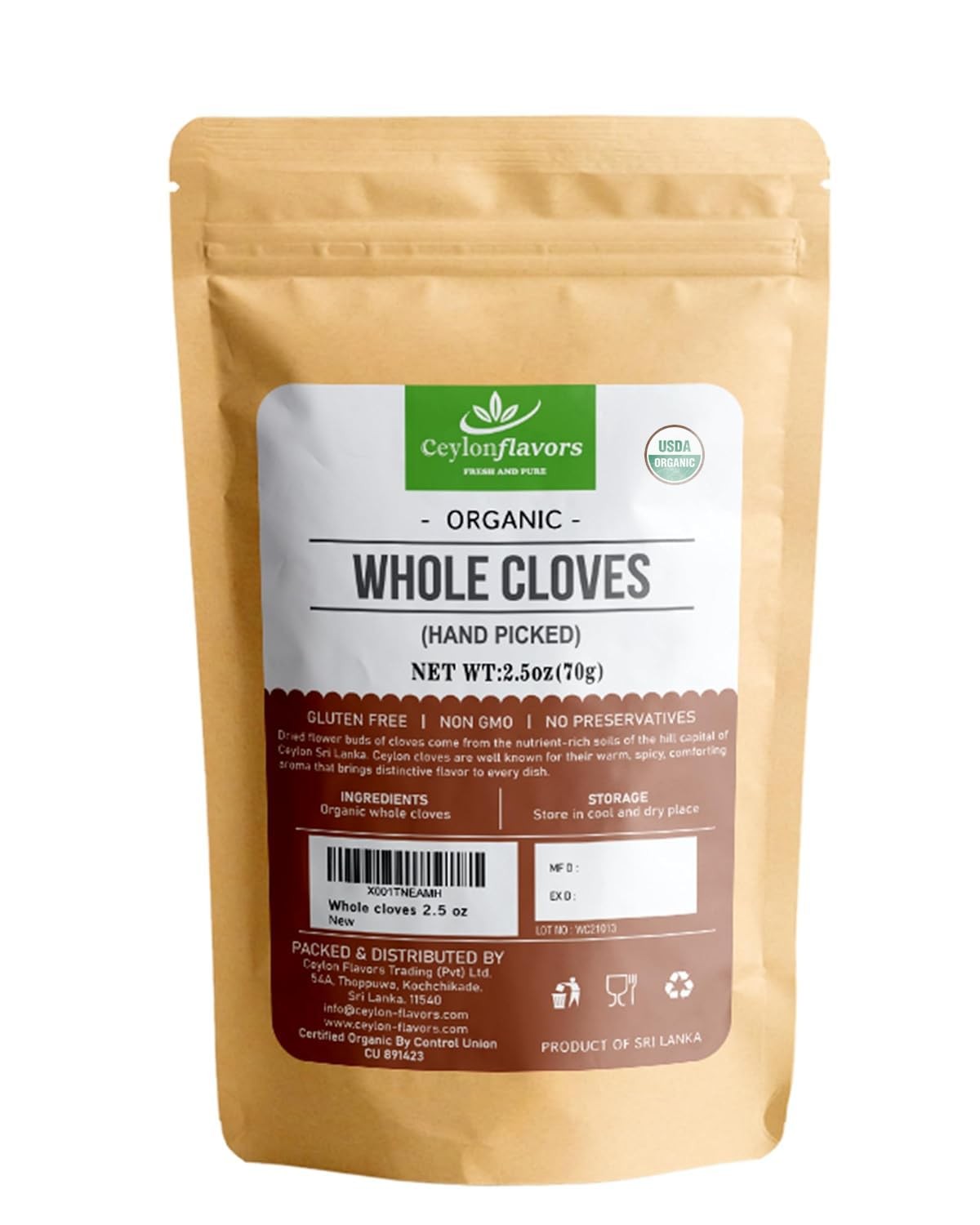 Hand Picked Whole Cloves 3.5 Oz. Harvested from a USDA Certified