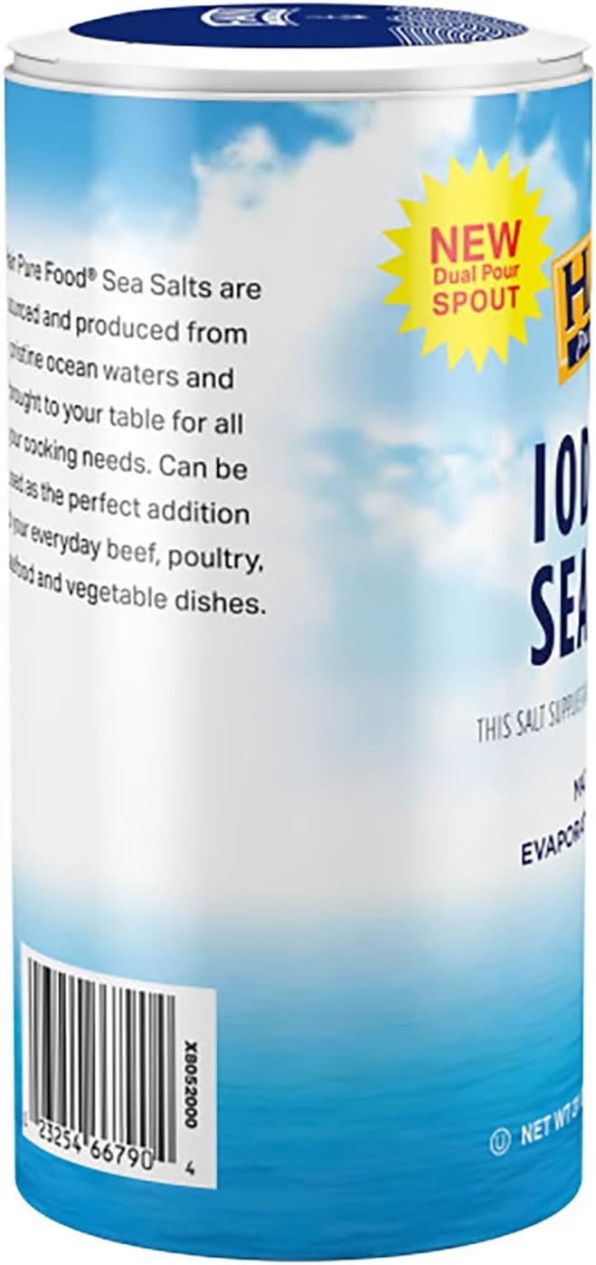 Hain Pure Foods Iodized Sea Salt, 21 oz.