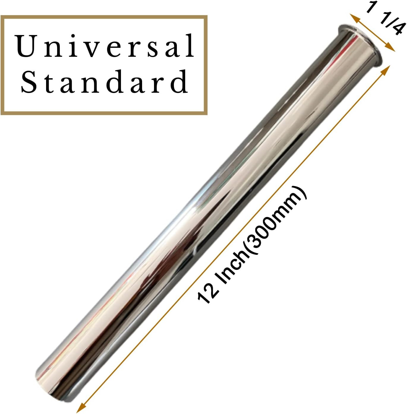Heavy Duty Flanged Sink Tailpiece 1-1/4″ OD X 12″, Extension Tube for Trap, Drai
