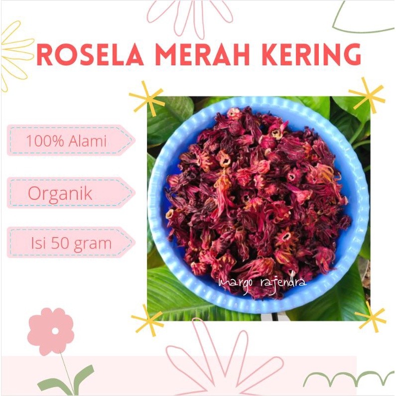 Dried Roselle Petals 50g Hibiscus Tea Ingredient Floral Blend natural organic