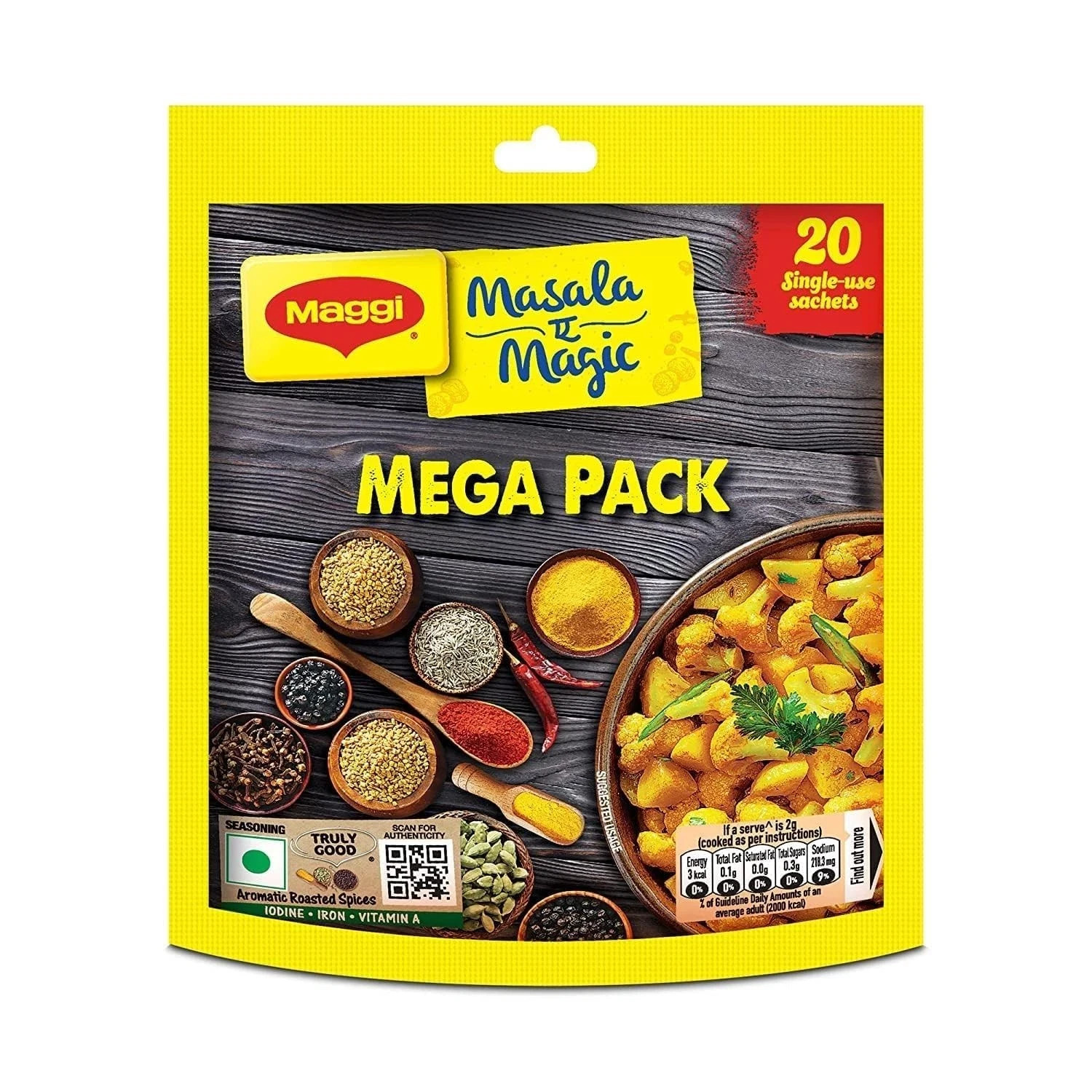 Maggi masala pack of 20 (India) free deliver (6 gm * 20 packs)