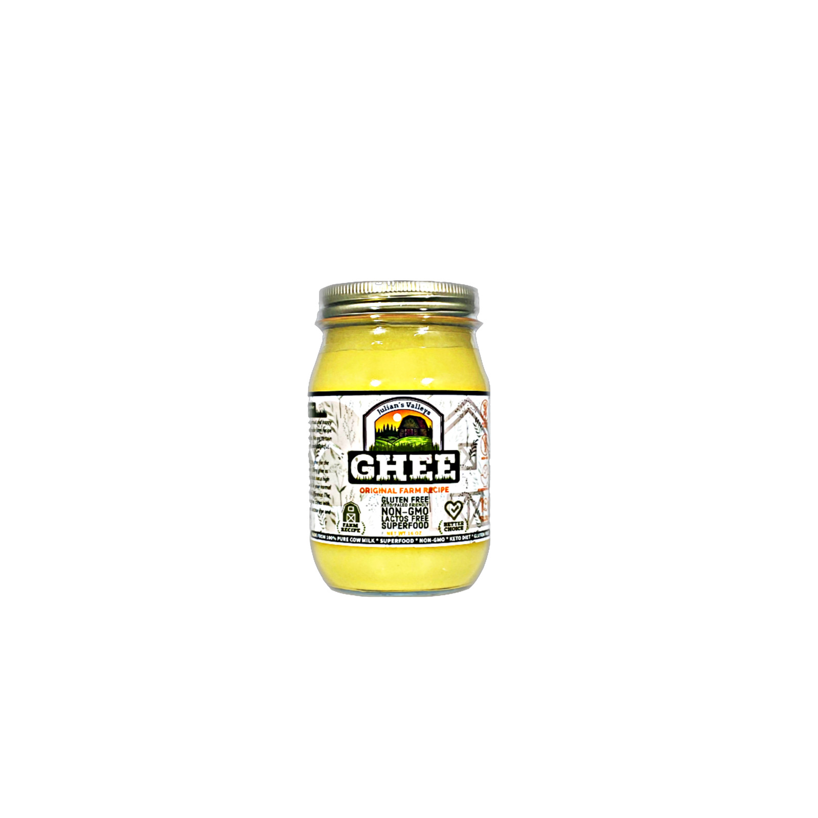 Julian’s Valleys Organic Farm Recipe Ghee 16OZ Non-GMO/Lactose Free/Keto
