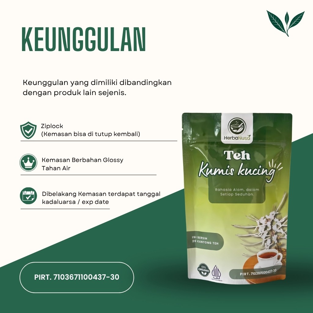 Kumis Kucing Leaf Herbal Infusion Blend 20 Tea Bags Botanical