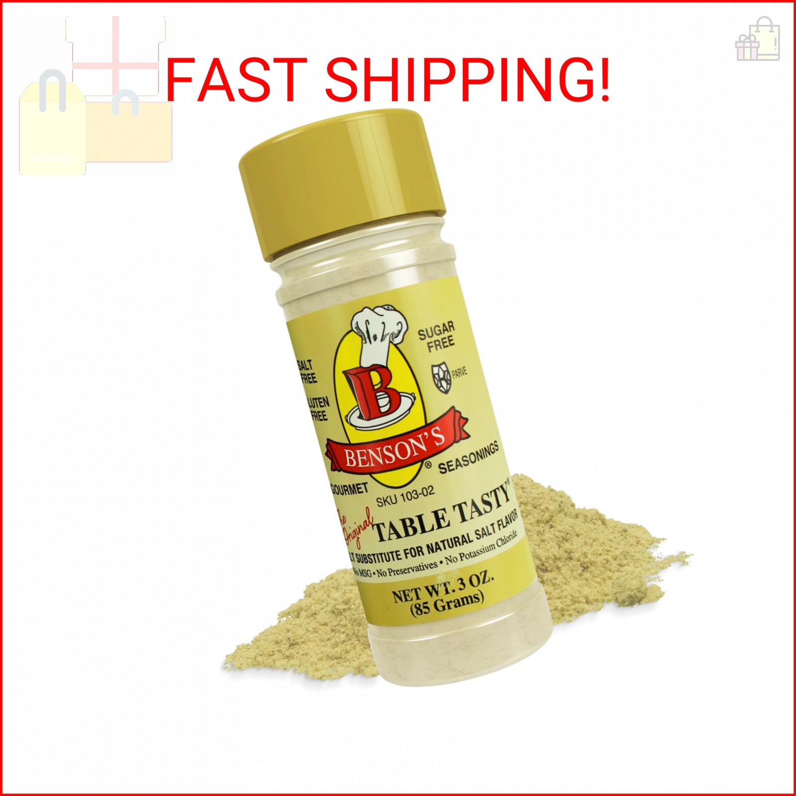 Benson’s – Table Tasty Salt Substitute, Salt-Free Gourmet Popcorn Seasoning, No