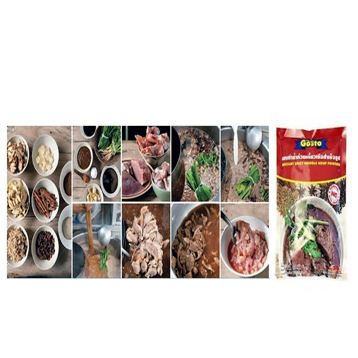 3 X Gosto Thai Instant Nam Tok Dark Stocks Yummy Spicy Noodle Powder Soup