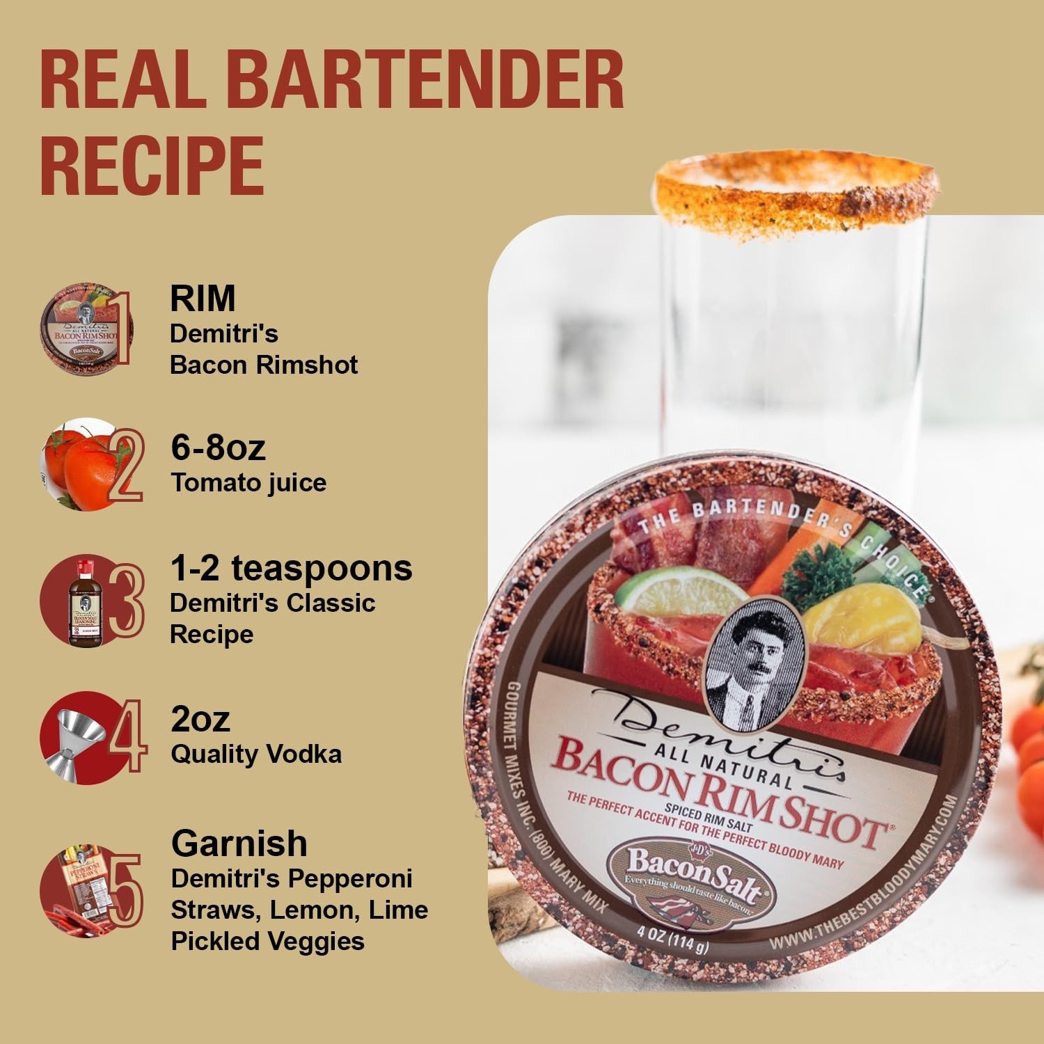 Versatile Bacon RimShot Salt Rimmer for Cocktails – 4oz Perfect for Gatherings