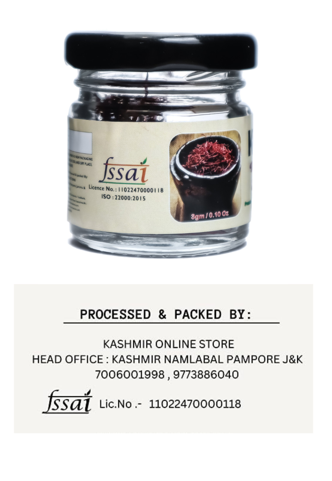 A+ Grade Premium Quality Red Kashmiri Saffron Original Pure 3Gm Kesar Spice Box.