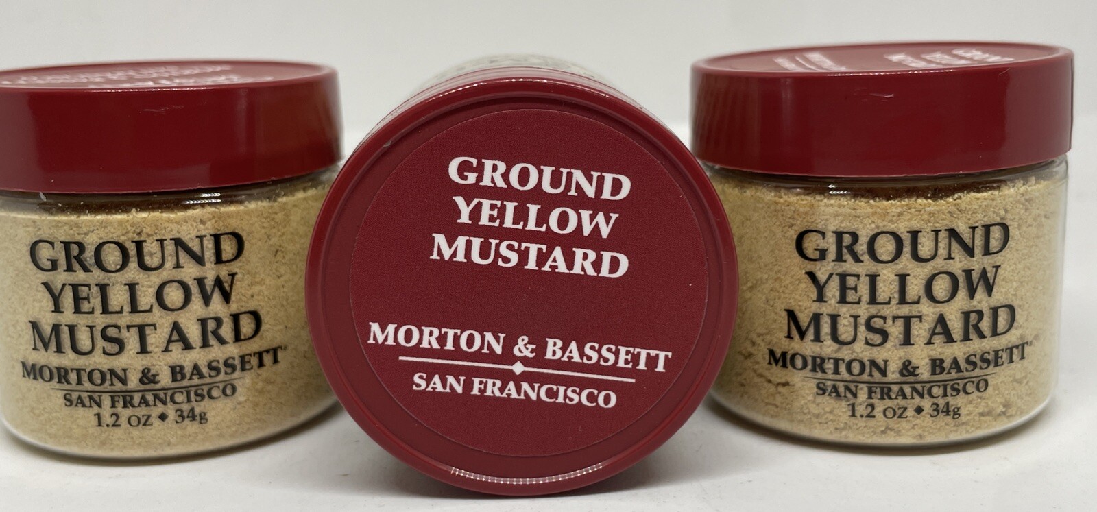 Seasoning GROUND YELLOW MUSTARD 1.2 Oz by Morton & Bassett San Francisco 3 Pack