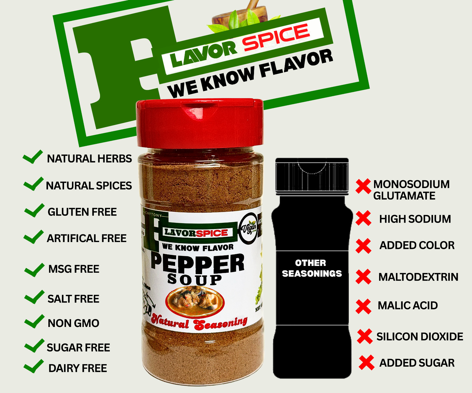 Pepper Soup Seasoning Made with 100% Natural Herbs and Spices with No Artificial