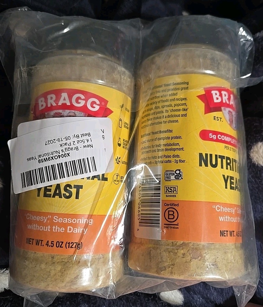 Bragg Premium Nutritional Yeast Seasoning -“Cheesy” 4.5 Ounce (Pack 2)