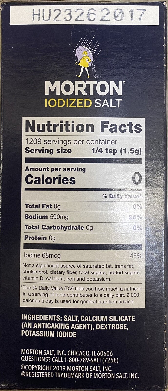2x MORTON IODIZED Table Food Restaurant SALT 4 Lb Box – FREE SHIP – 2 PACK