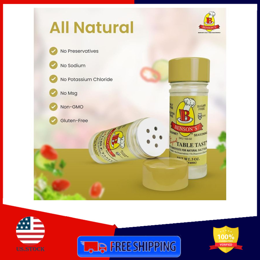 Benson’s Table Tasty Salt Substitute Popcorn Seasoning 3oz Shaker