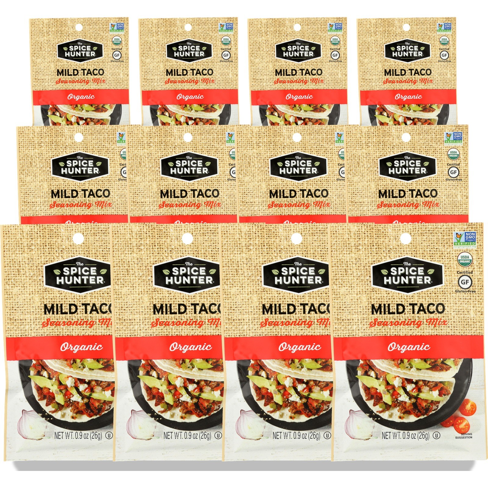 Organic Mild Taco Seasoning Mix By The Spice Hunter 0.9 Oz 9 12 Pack