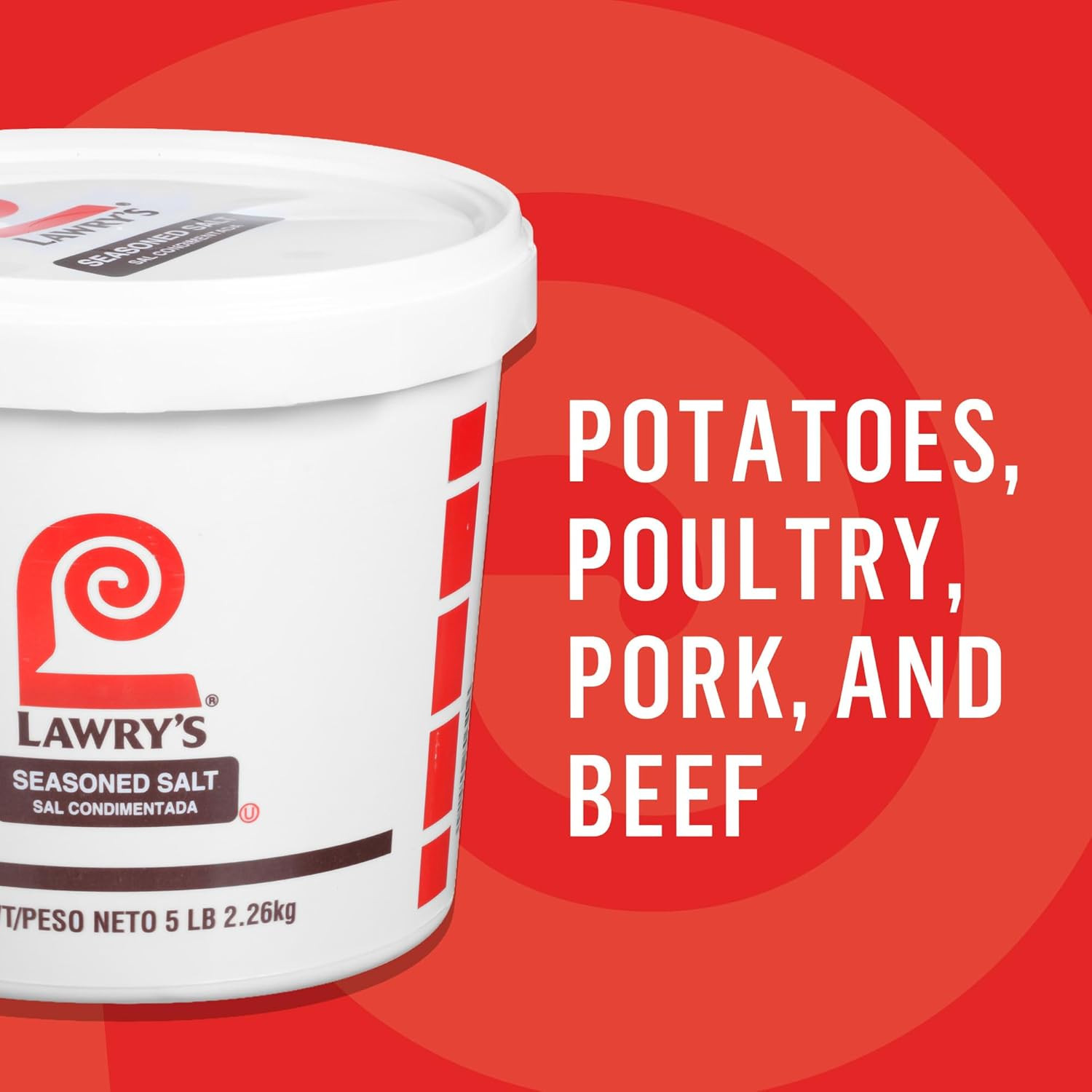 Lawrys Seasoned Salt, 5 Lb – One 5 Pound Container of All-Purpose Seasoned Salt