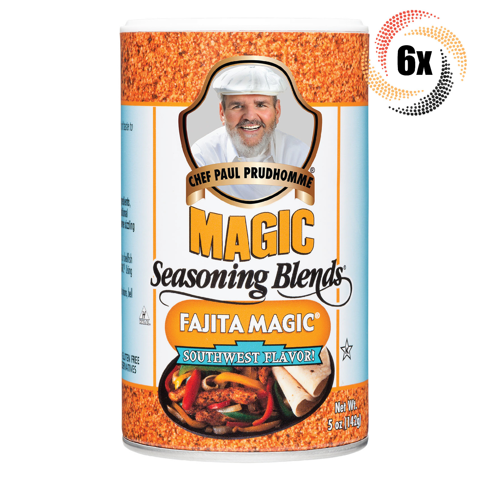6x Shakers Chef Paul Prudhomme Fajita Magic Southwest Flavor Seasoning | 5oz