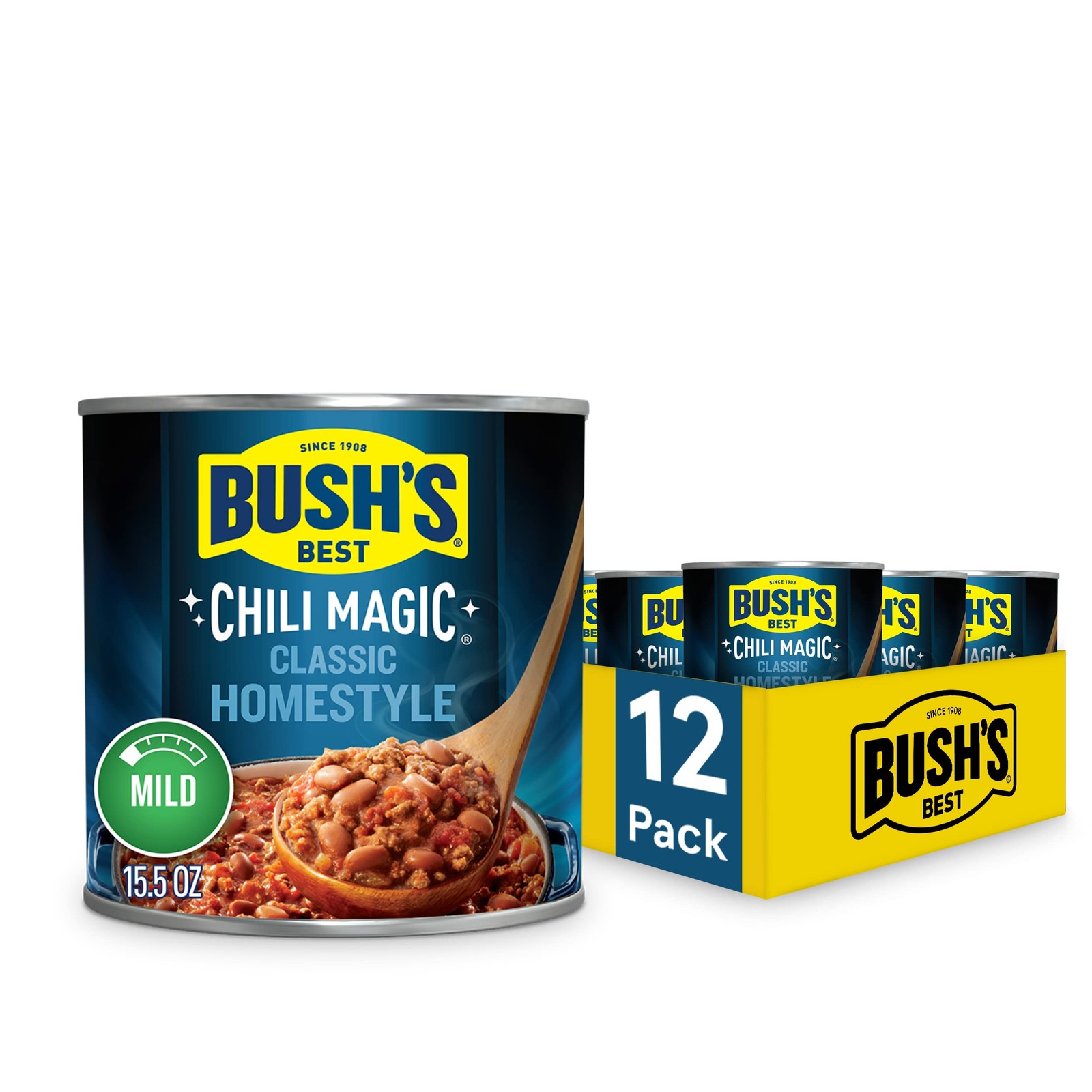 BUSH’S BEST Canned Chili Magic Chili Beans Starter Traditional Recipe (Pack o…