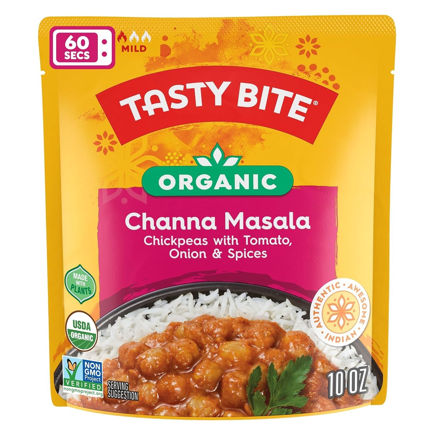 Quick & Hearty Organic Channa Masala – Ready-to-Eat 10 Oz Pouch Set of 6