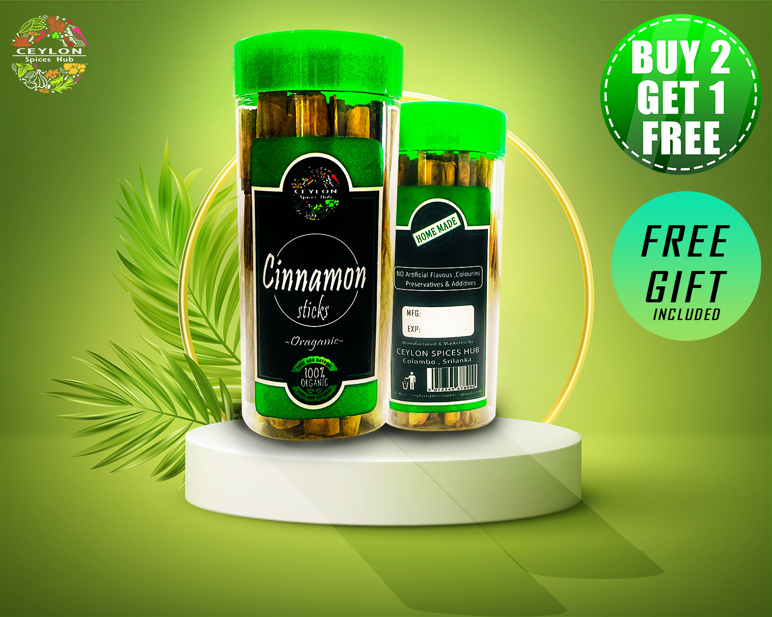 Ceylon Organic Cinnamon Sticks High Quality Natural Cinnamon “Buy 2 Get 1 Free”