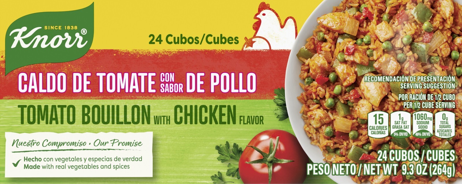 Lot of 2 – Knorr Cube Bouillon Tomato 9.3 oz, 24 ct – 48 CUBES / 18.6 oz TOTAL