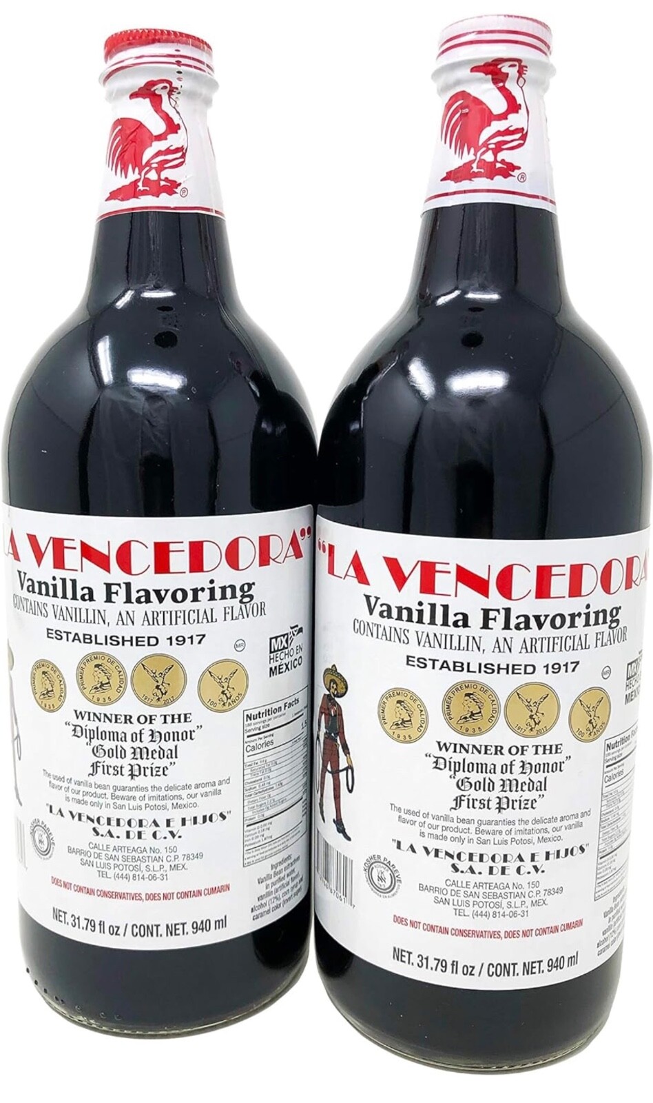 2 X La Vencedora Mexican Vanilla Extract Bottle 31oz -1L SHIPS WORLDWIDE!